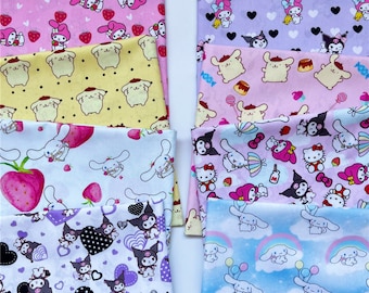 Cartoon Fabric Cute Fabric Pompom Purin Fabric 100% Cotton Quilting Fabric By Half Yard