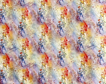 Vintage Rainbow Fairy Fabric,43Inch X Half Yard