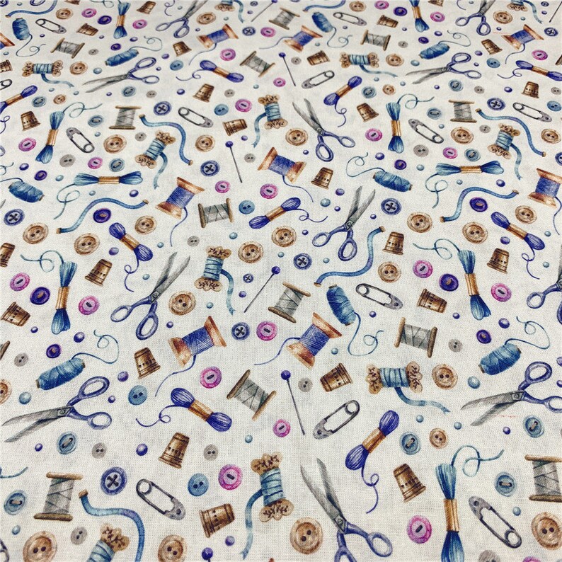 Quilting Sewing Machine Cotton Fabric 43inch X 1/2 Yard Etsy