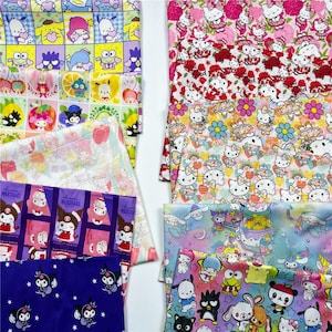 Cartoon fabric Cute Fabric Cotton Fabric Flower Cartoon Fabric Floral Fabric By the Half Yard