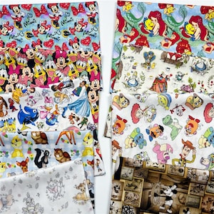 Disney fabric Mickey Mouse Fabric Cotton Fabric Minnie Cartoon Fabric Animation Fabric By the Half Yard