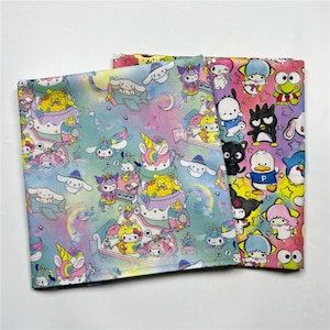Cartoon fabric Cute Fabric Cotton Fabric Flower Cartoon Fabric Floral Fabric By the Half Yard