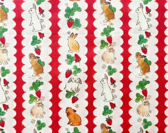 Cute  Rabbit Fabric,100% Cotton Fabric,43Inch X Half Yard,By Half Yard