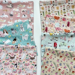 Cartoon cute Cat Fabric,43Inch X Half Yard