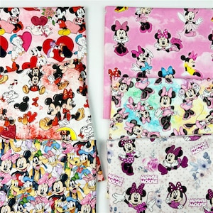 Disney Fabric Minnie Mouse Fabric Cartoon Anime Cotton Fabric By The Half Yard