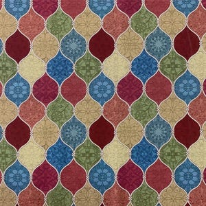 Colorful Geometric Cotton Fabric Mosaic Islamic Decor Patchwork Fabric- 100% Cotton Fabric - By Half Yard