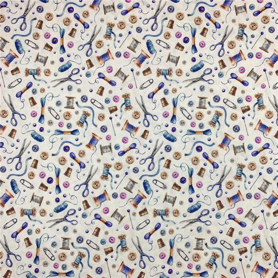 Quilting Sewing Machine Cotton Fabric, 43inch X 1/2 Yard Etsy