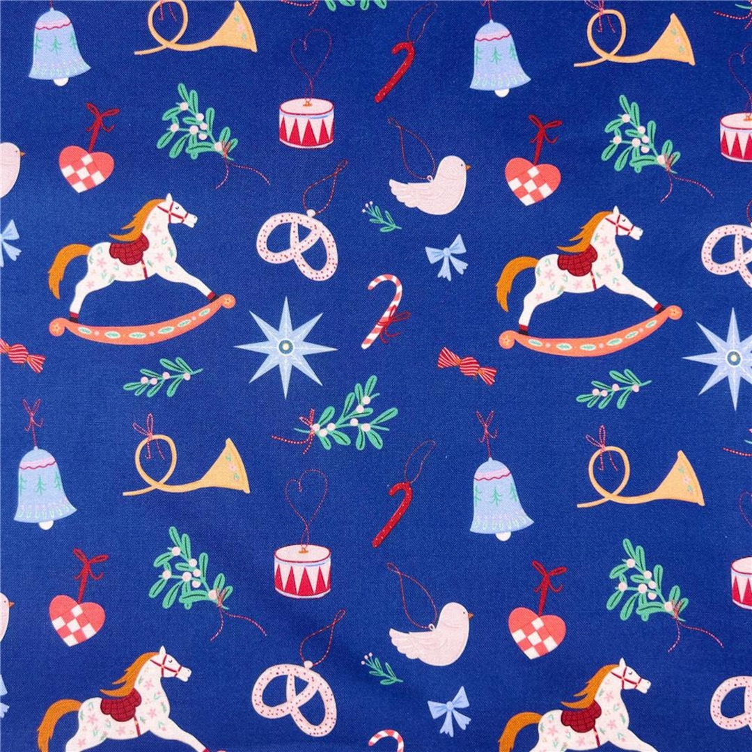 Christmas Carousel Fabric - Carousel Horses by Erinanne Holiday Xmas ...