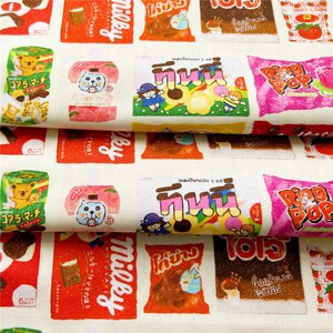 Cartoon Food snacks Fabric,Cotton Fabric,43Inch X 1/2Yard image 5