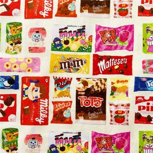 Cartoon Food snacks Fabric,Cotton Fabric,43Inch X 1/2Yard image 2