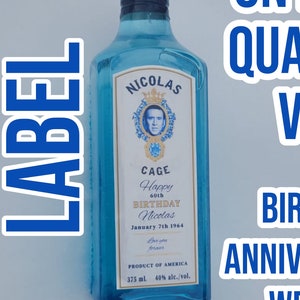 Étiquette autocollante - Étiquette de gin personnalisée, Étiquette personnalisée d'anniversaire, Étiquette de gin personnalisée, Étiquette personnalisée, Étiquette d'alcool, Idée d'anniversaire