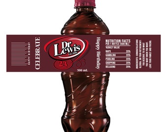 Sticker Label - Personalized Dr. Pepper Label, Coke Bottle, Coke Label, Custom Pop Label, Printed Pop Label, Dr. Pepper, Soda Label, DIY