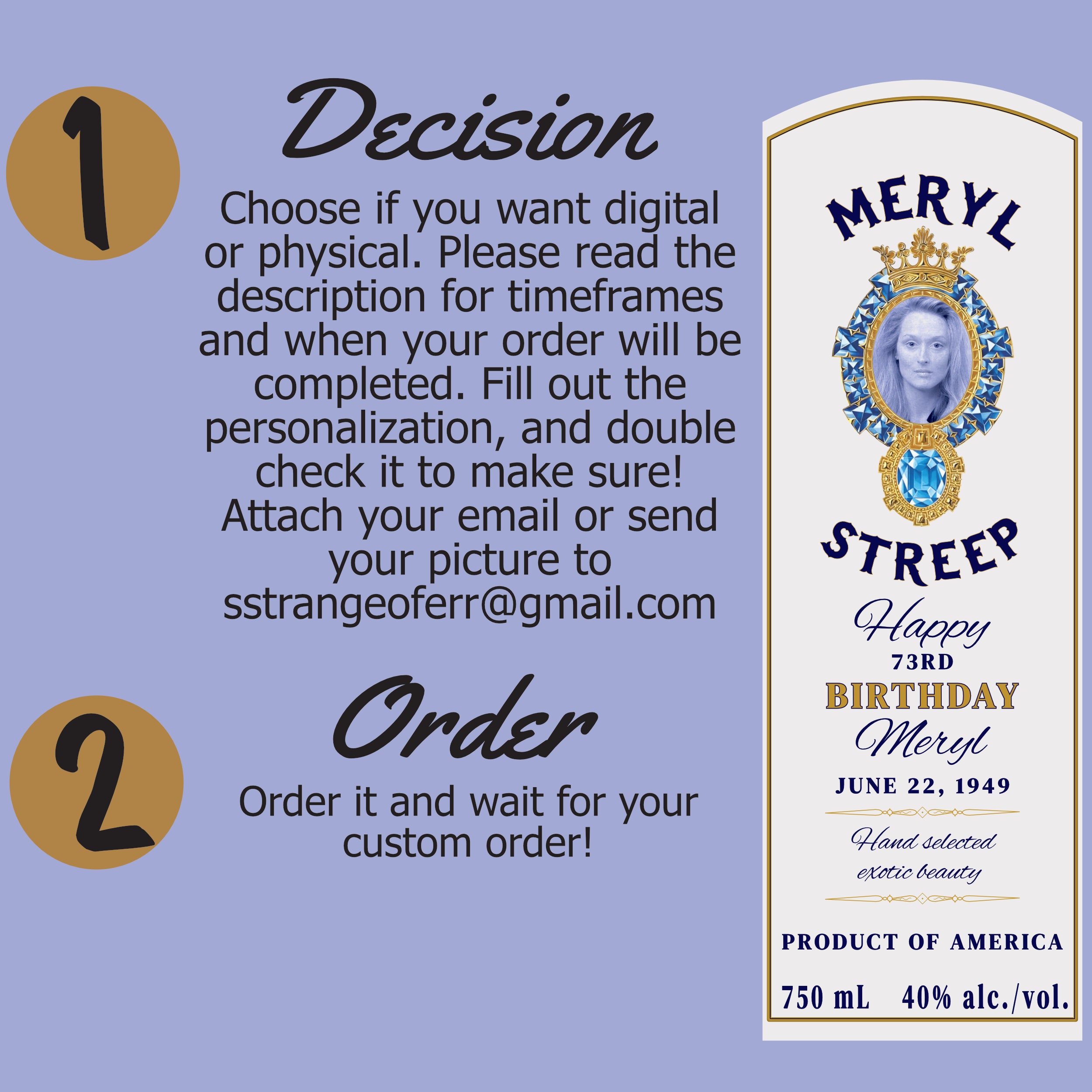 Customized Gin Digital Download Personalized Gin Label, Birthday Custom Label, Custom ...