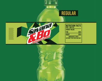 Etiqueta de refresco personalizada: regalo de cumpleaños personalizado (descarga digital)