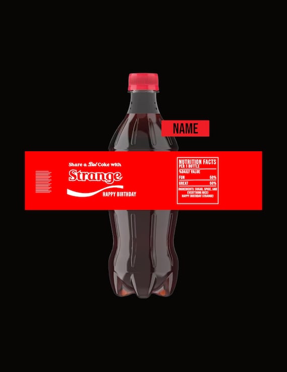 パーソナライズされたコカコーラボトルラベル：カスタムポップラベル