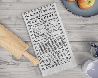 The Compleat Housewife Tea Towel | 18th century design