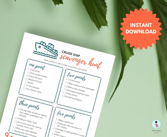 Cruise Scavenger Hunt Printable Download | Cruise Essentials | Cruise Game | PDF File