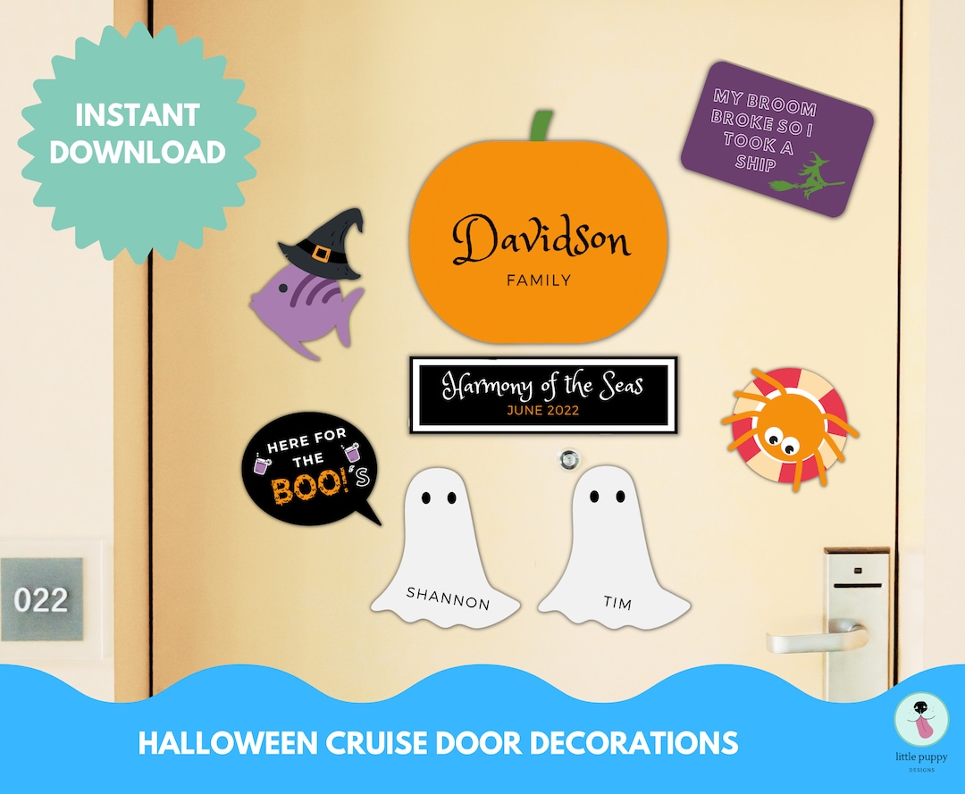 Halloween Cruise Door Decorations Printable Cruise Magnet Bundle | PDF ...