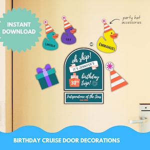 Birthday Cruise Door Decorations Printable Cruise Magnet Bundle | PDF and Canva Template | Cruise Essentials | Instant Download