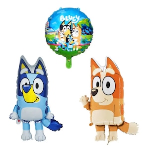 Bluey and Bingo Birthday 3PC Balloon Set. Party Supplies and Decorations.