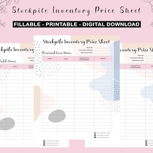 Couponing Stockpile Inventory Price Sheet, PDF Digital Download, GoodNotes 5, Coupon Bundles, Sell Bundles, Printable Template, Couponing