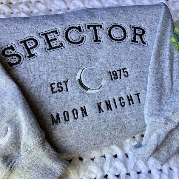 Moon Knight sweatshirt, Moon knight crewneck, Moon Knight merch, Moon Knight sleeve, Moon knight embroidered, Marc Spector sweatshirt