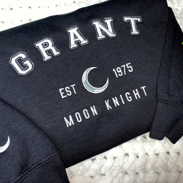 Moon Knight sweatshirt, Moon knight crewneck, Moon Knight merch, Moon Knight sleeve, Moon knight embroidered, Steven Grant sweater