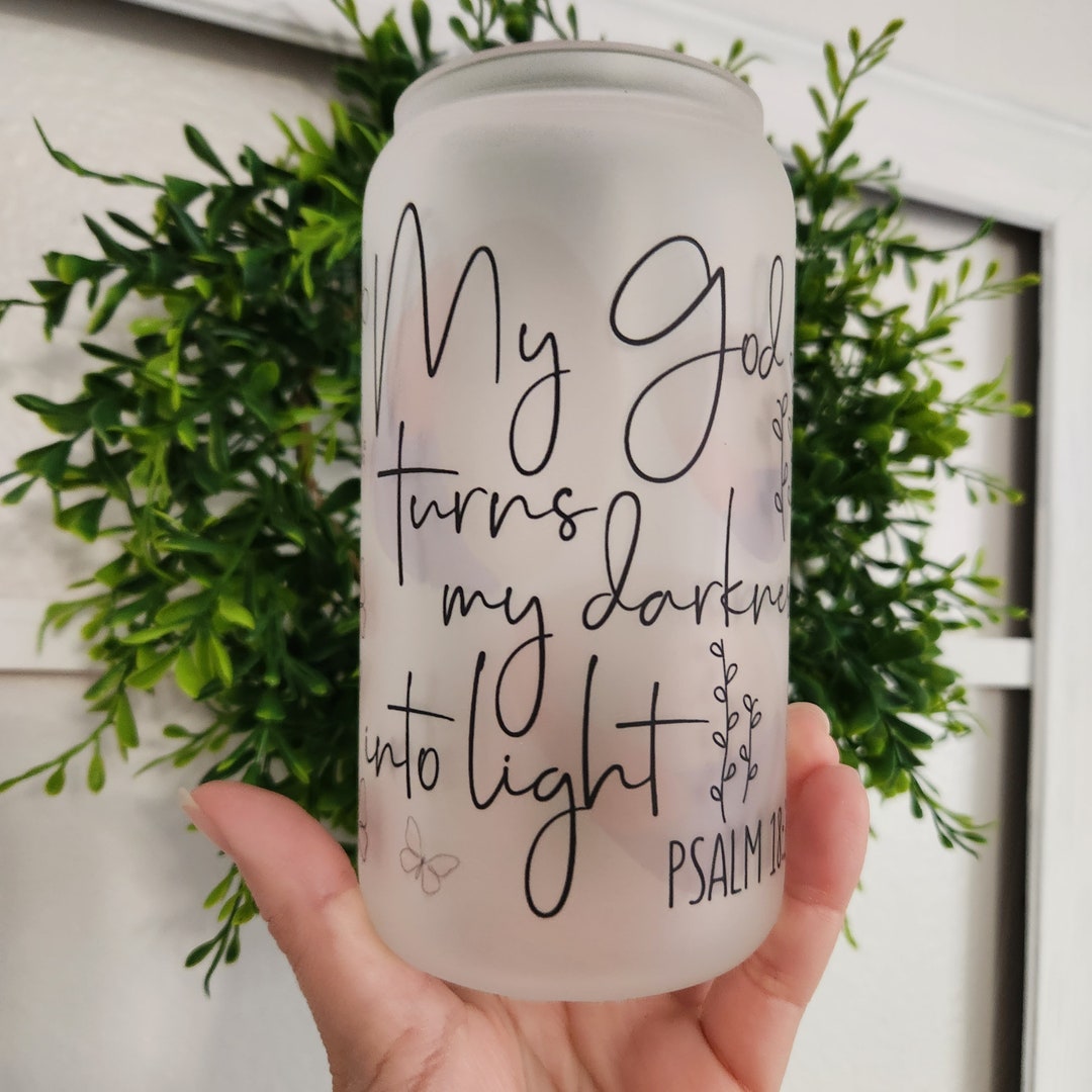 Christian Affirmations Glass Can Biblical Glass Cup Beer Can Glass