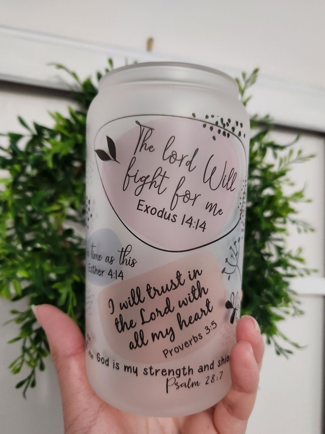 Christian Affirmations Glass Can Biblical Glass Cup Beer Can Glass