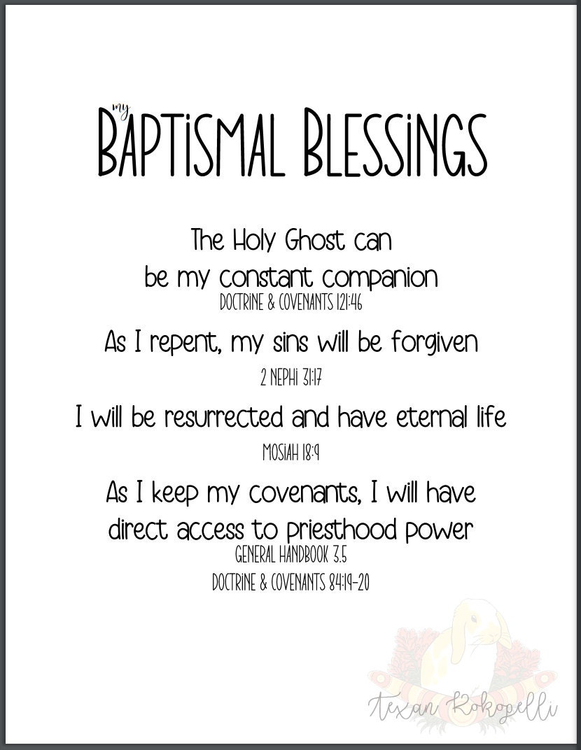 Baptismal Covenants & Blessings for Children Latterday Saints Etsy