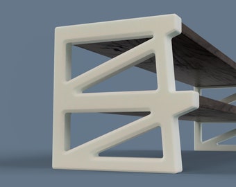 Stacked Slide-On Desk Shelf | Monitor Stand Legs