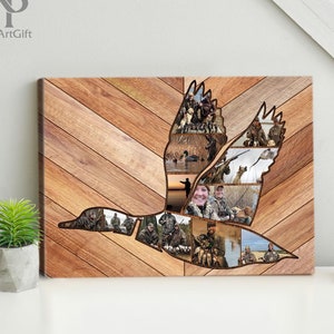Personalized Duck Hunter Canvas | Custom Duck Collage Wall Art, Waterfowl Hunting Decor, Gift for Dad, Best Gift for Hunting Enthusiasts
