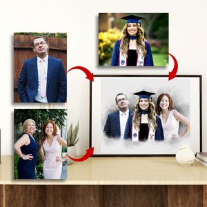 Add Deceased Loved One to Photo, Add Person to Photo Memorial Gift Family Portrait Different Photos Combine Photos, Gift for Dad Mom Digital