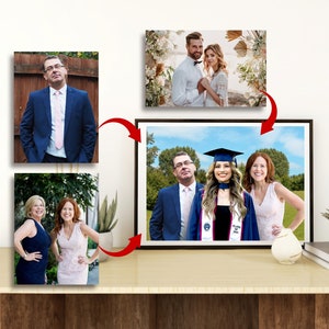 Add Deceased Loved One to Photo, Add Person to Photo Memorial Gift Family Portrait Different Photos Combine Photos, Gift for Dad Mom Digital
