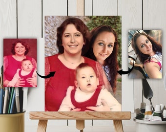 Combine Photos Add Deceased Loved One to Photo  Add Person Custom gift and memorial Gift for Dad Mom Merge Combine Photos Digital art Gift