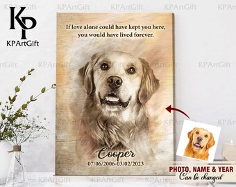 Personalized Dog Memorial Canvas, Pet Loss Gifts, dog dad gift, Pet Bereavement Gift, Pet Sympathy Gift, Pet Loss Portrait, Loss Dog Gift