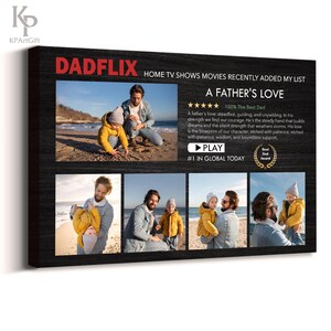 Dadflix Custom Father's Day Canvas, Netflix Style Personalized Dad Gift, Movie Poster for Dad and Kids, Photo Dad Grandpa Husband 0444 bild 7