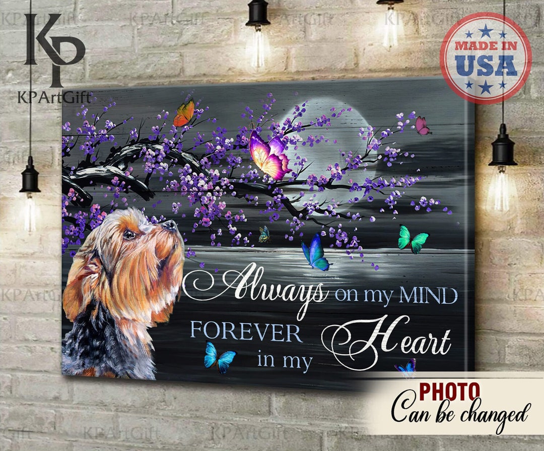 Custom Photo Dog Cat Canvas, Always on My Mind Forever in My Heart, Dog