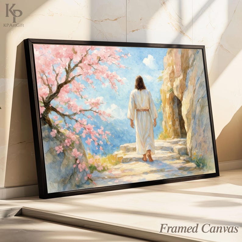 Resurrected Jesus Christ Walking From the Tomb Canvas, Christian Cherry ...