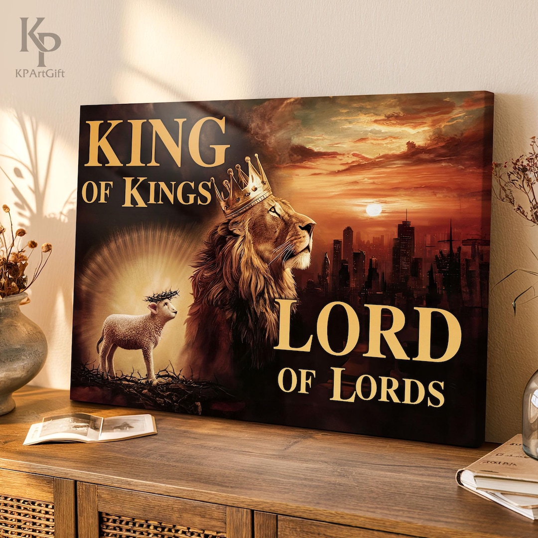 Canvas King of Kings & Lord of Lords - Lion of Judah Wall Art ...