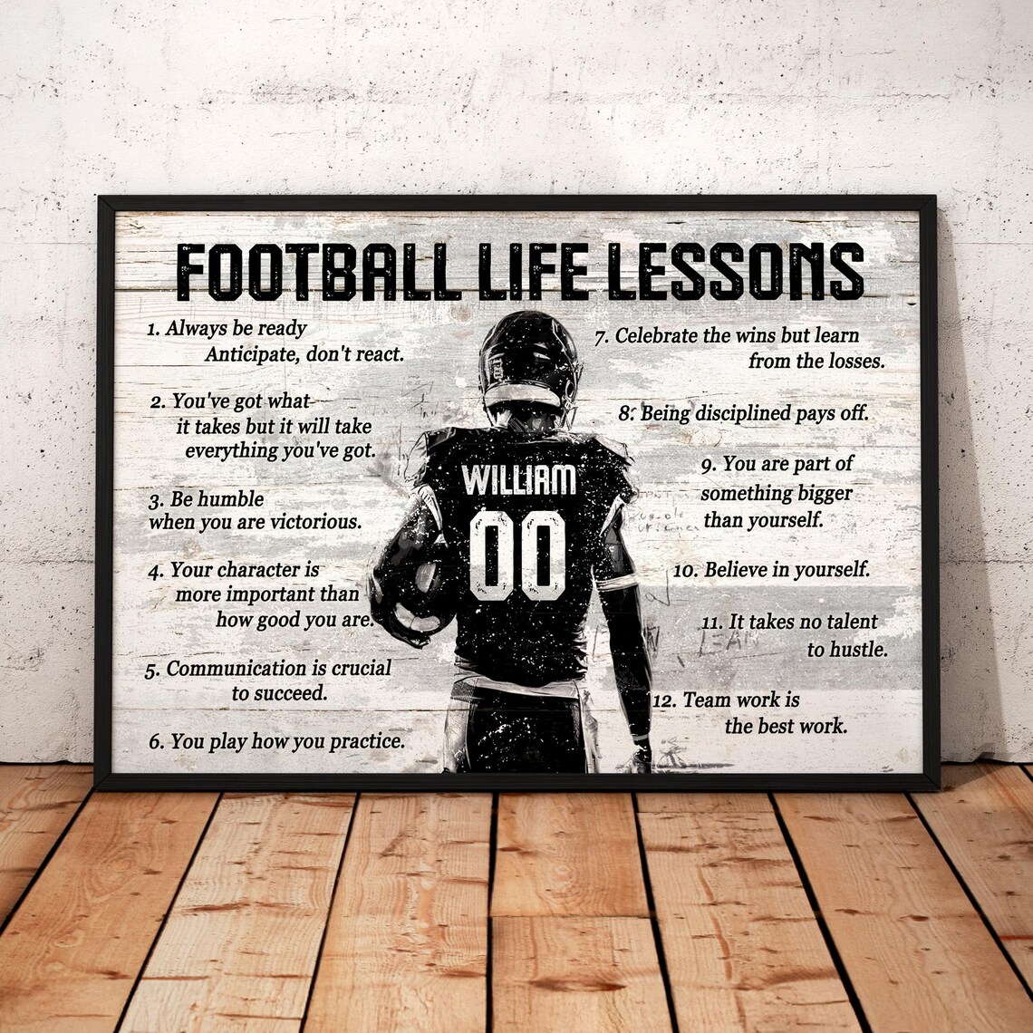 Personalized Football Life Lessons Poster, Custom Football 2025 ...