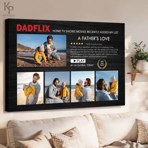 Dadflix Custom Father's Day Canvas, Netflix Style Personalized Dad Gift, Movie Poster for Dad and Kids, Photo Dad Grandpa Husband 0444 bild 9