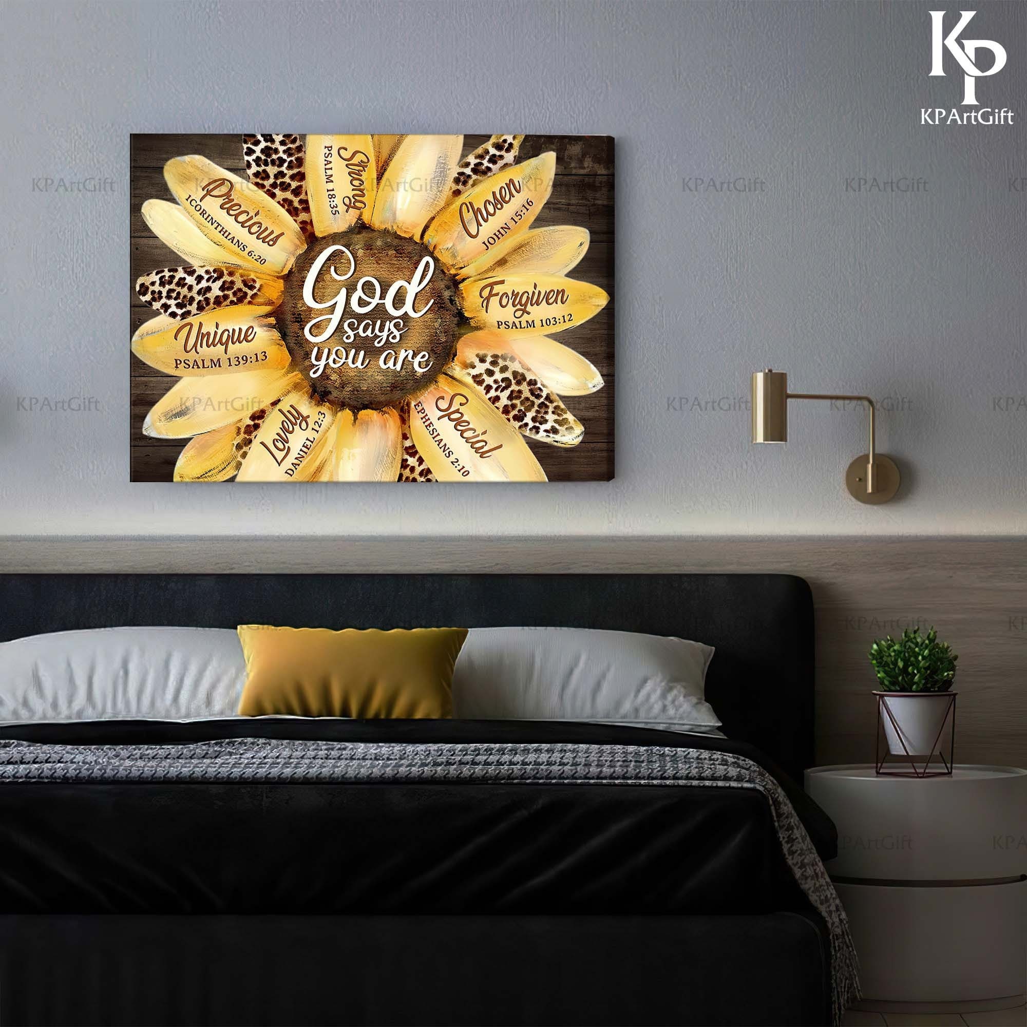 God Says You Are Sunflower Canvas, Christian Canvas, Sunflower Canvas ...