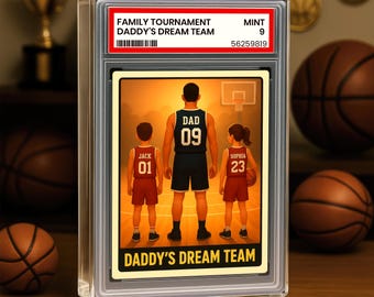 Basketball No.1 Dad Grandpa Man & Kids Trading Card Style Personalized Acrylic Block Plaque, Dream Team, Father Day 2026 Gift for Dad 0420