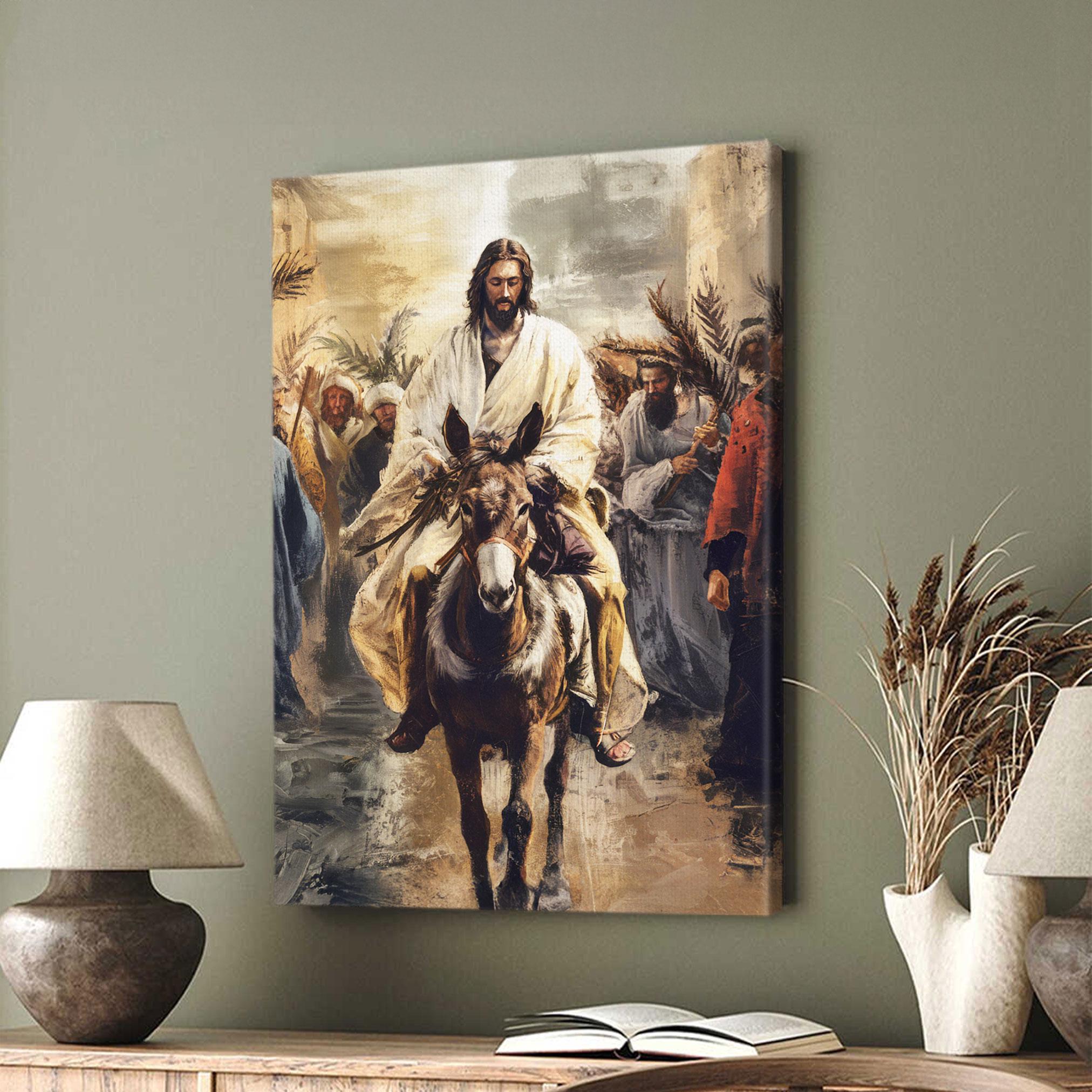 Jesus Riding a Donkey Palm Sunday Wall Art, Holy Week and Easter ...