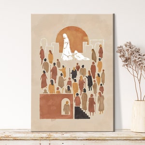 Woman Healed Art Watercolor CANVAS POSTER, Fringe of Jesus Garment, Hem of Robe, Bible Art, Jesus Art, WALL Art, Bible Sketches