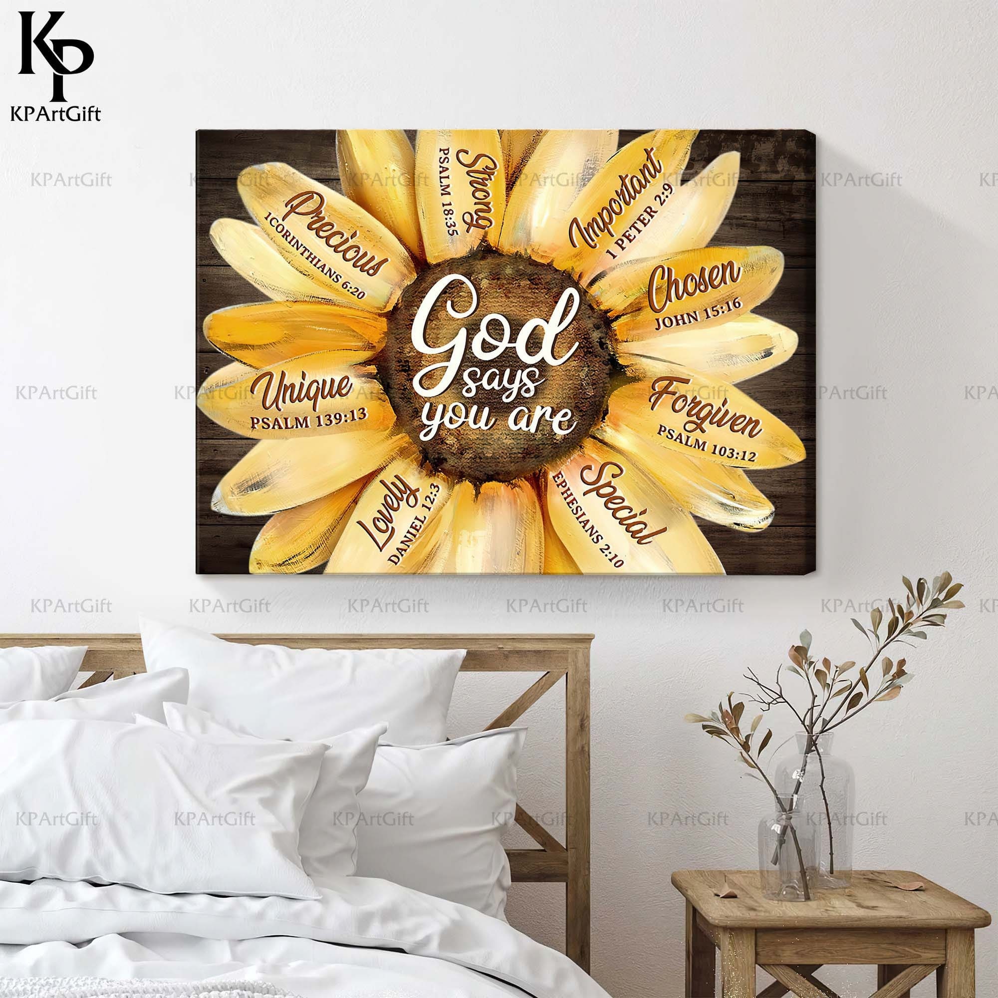 God Says You Are Sunflower Canvas, Christian Canvas, Sunflower Canvas ...