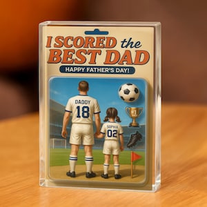 Custom Figure I Scored the Best Dad, Acrylic Block Plaque, Father&#39;s Day Soccer Gift for Dad Husband, Sports Acrylic Plaque 0394
