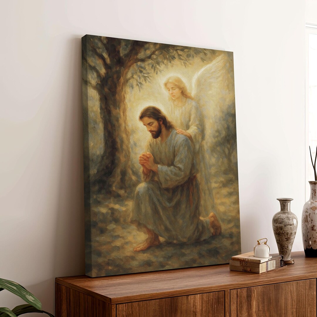 Jesus in the Garden of Gethsemane Canvas, Christian Art Print, Jesus ...