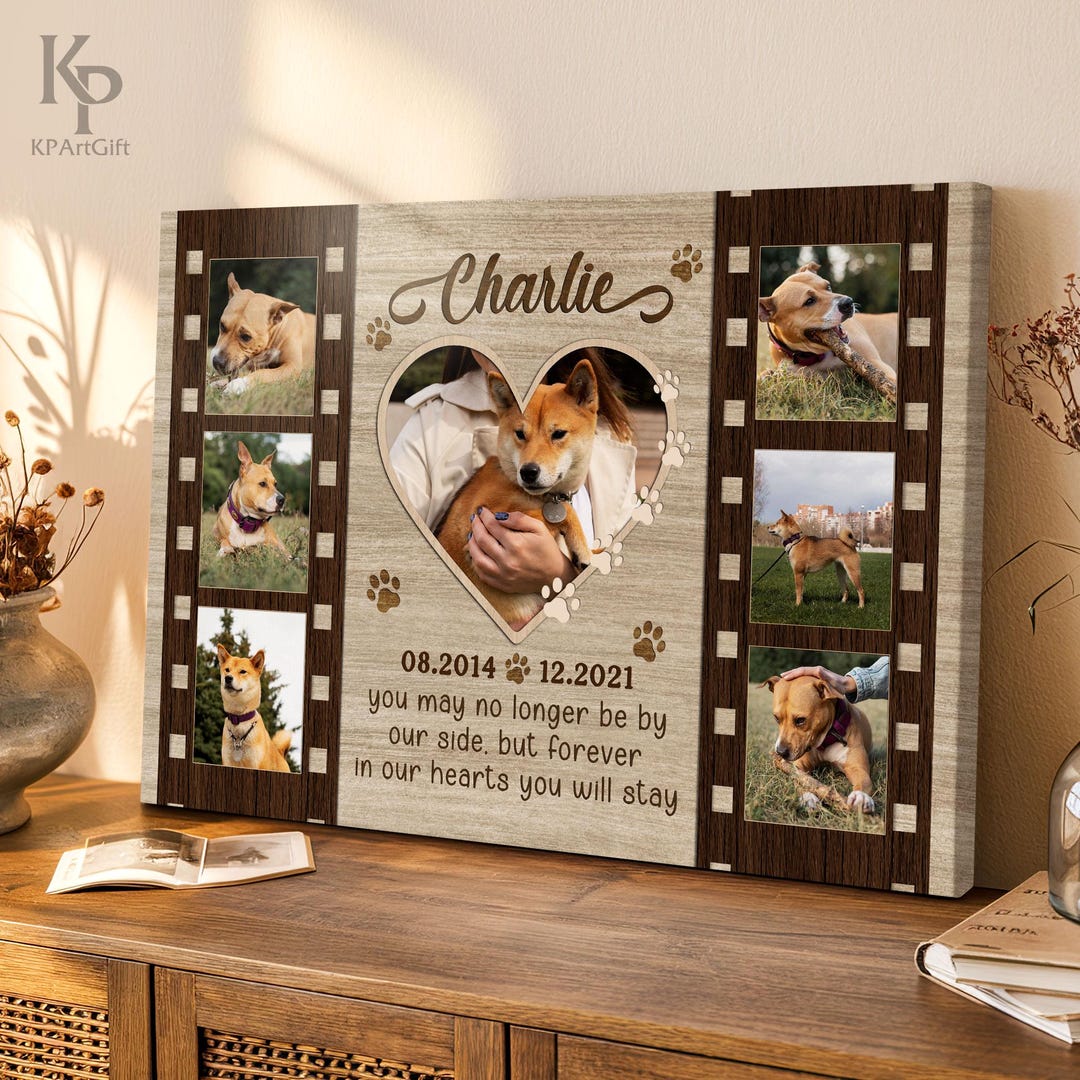 Personalized Pet Memorial Canvas – Custom Dog Tribute Wall Art With ...